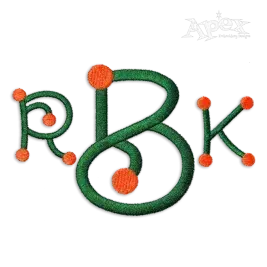 Polka Dots Machine Embroidery Font by Apex Letters Design