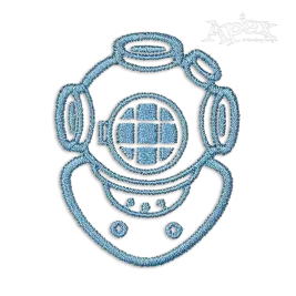 Scuba Diving Helmet Machine Embroidery Design by Apex