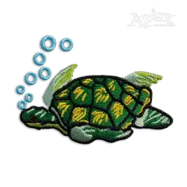 Sea Ocean Turtle Machine Embroidery Design by Apex