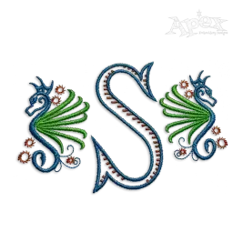 Seahorse Machine Embroidery Design by Apex