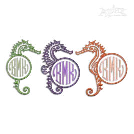 Seahorse Monogram Machine Embroidery Frames by Apex