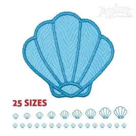 Seashell Applique Embroidery Design
