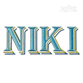 Three Color Stacked Shadow Embroidery Font Block