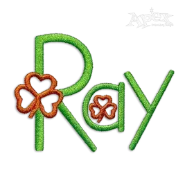 St. Patrick's Day Shamrock Clover Machine Embroidery Font Apex