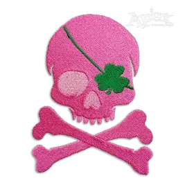 Pirate Skull & Crossbones Shamrock Machine Embroidery Design