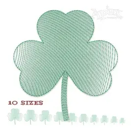 Shamrock Leaf Sketch Embroidery Design