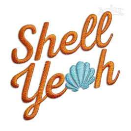 Shell Yeah Beach Ocean Machine Embroidery Design by Apex Digitized