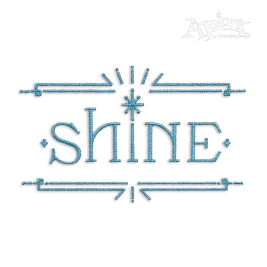 Shine Word Art Positive Machine Embroidery Design by Apex