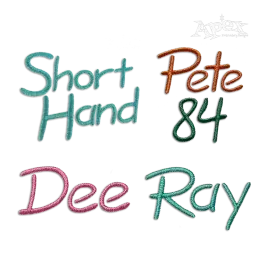 Short Hand Machine Embroidery Fonts by Apex Digitized All