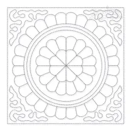 Simple Flower Quilt Block Embroidery Design