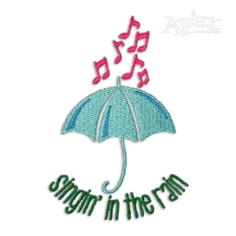 Singin' in the Rain Umbrella Machine Embroidery Design by Apex