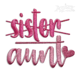 Sister New Aunt Baby Niece or Nephew Embroidery Designs