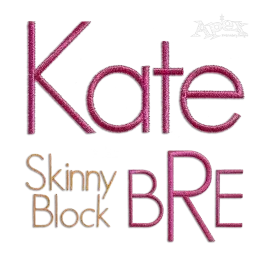 Skinny Thin Block Machine Embroidery Fonts - Apex All Digitized
