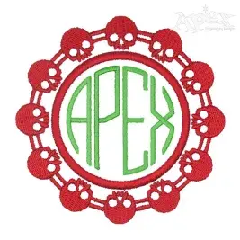 Skull Monogram Embroidery Frame