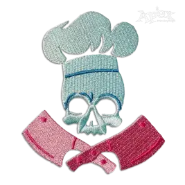 Cooking Skull Chef Hat Embroidery Design by Apex