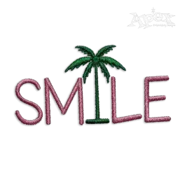Smile Coconut Palm Tree Machine Embroidery Design