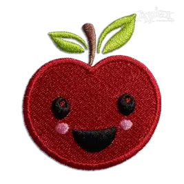 Smiling Cartoon Apple Machine Embroidery Design - Apex