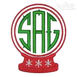 Snow Globe Monogram Embroidery Frame