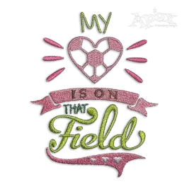 My Heart is on that Soccer Field Embroidery Designs