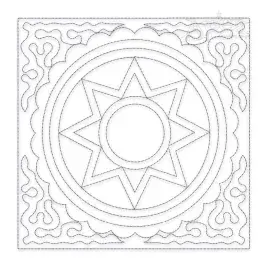 Solar Sun Quilt Block Embroidery Design