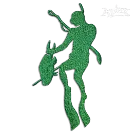 Spear fishing Silhouette Machine Embroidery Design Fisherman 