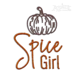 Spice Girl Pumpkin Machine Embroidery Design by Apex