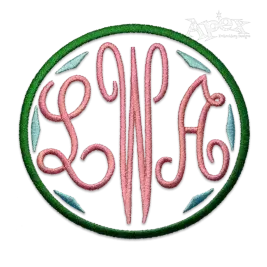 Sprinkles Monogram Embroidery Fonts sample LWA