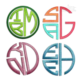 Stacked Round Monogram Machine Embroidery Font by Apex Digitzed