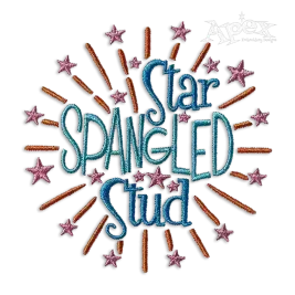 Star Spangled Stud America Patriotic Machine Embroidery Design