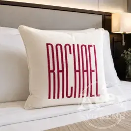 Pillow Statuesque Tall Skinny Thin Monogram Embroidery Font Sample
