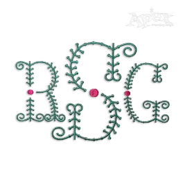 Stitch 2-Color Monogram Machine Embroidery Font by Apex