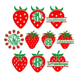 Strawberry SVG Cuttable Designs