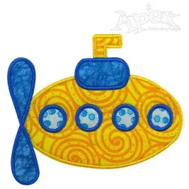 Submarine Applique Embroidery Design