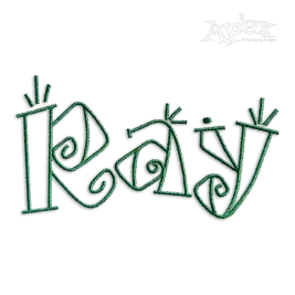 Sunrise Machine Embroidery Font by Apex Designs Lettters