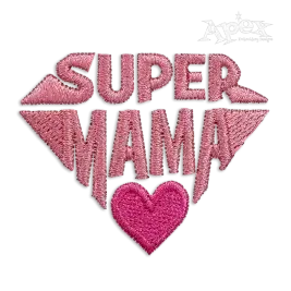 Super Mama Logo Machine Embroidery Design - Apex