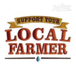 Support Your Local Farmer Machine Embroidery Design by Apex