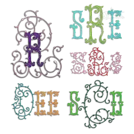 Manoir Machine Monogram Embroidery Font Bundles by Apex All
