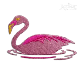 Swimming Flamingo Bird Machine Embroidery Design by Apex Digitizing