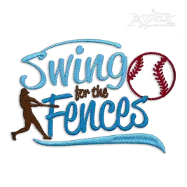 Swing for the Fences Baseball Embroidery Designs