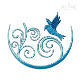Swirl Bird Machine Embroidery Design by Apex