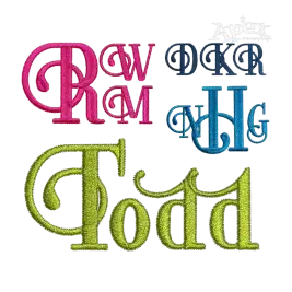 Swirly Art Deco Machine Embroidery Fonts by Apex All