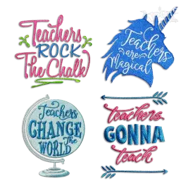 Teachers Appreciation Quotes Machine Embroidery Designs - Apex