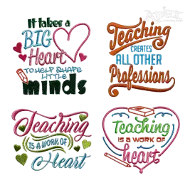 Teaching Appreciation Sayings Machine Embroidery Designs by Apex