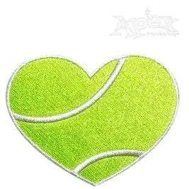 Tennis Heart Love Embroidery Designs