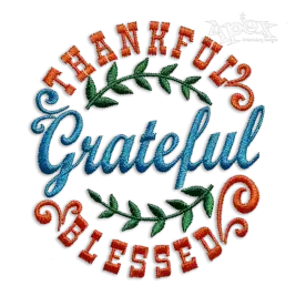 Thankful Grateful Blessed Machine Embroidery Designs Apex