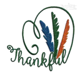 Thanksgiving Thankful Turkey Feather Machine Embroidery Design