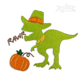 Rawr! Dinosaur Thanksgiving Machine Embroidery Design By Apex