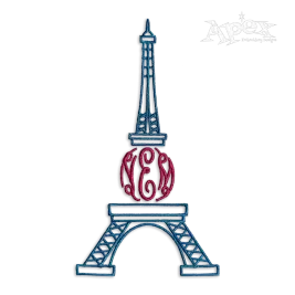 The Eiffel Tower Machine Embroidery Monogram Frame