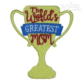 The World's Greatest Mom Cup Embroidery Design