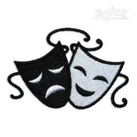 Theater Drama Masks Machine Embroidery Design - Apex